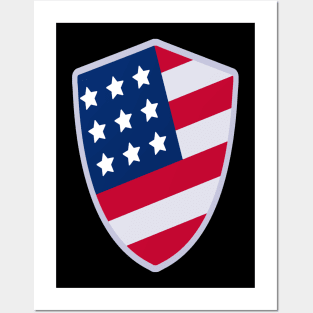 US Flag Shield Posters and Art